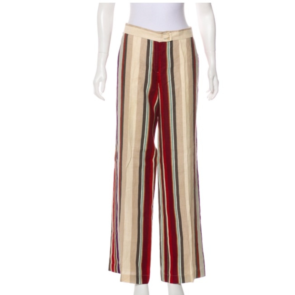 ETRO STRIPED HIGH-RISE STRAIGHT-LEG PANTS - M